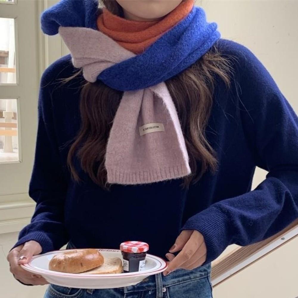 Neckwarmer Cashmere Shawl Wraps Winter Neck Scarf Temperament Patchwork Color Scarf Female/Girls