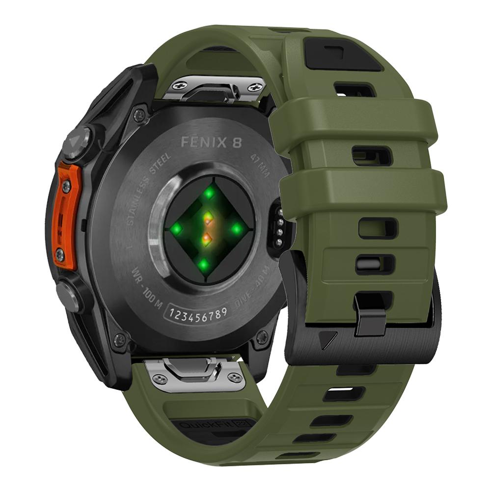 QuickFit 26мм 22мм Ремешок Fenix8 для Garmin Fenix E 8 7 7X 6 6X 5 5X/Epix Pro 47мм 51мм/Enduro 3 Двухцветный Силиконовый Ремешок Браслет