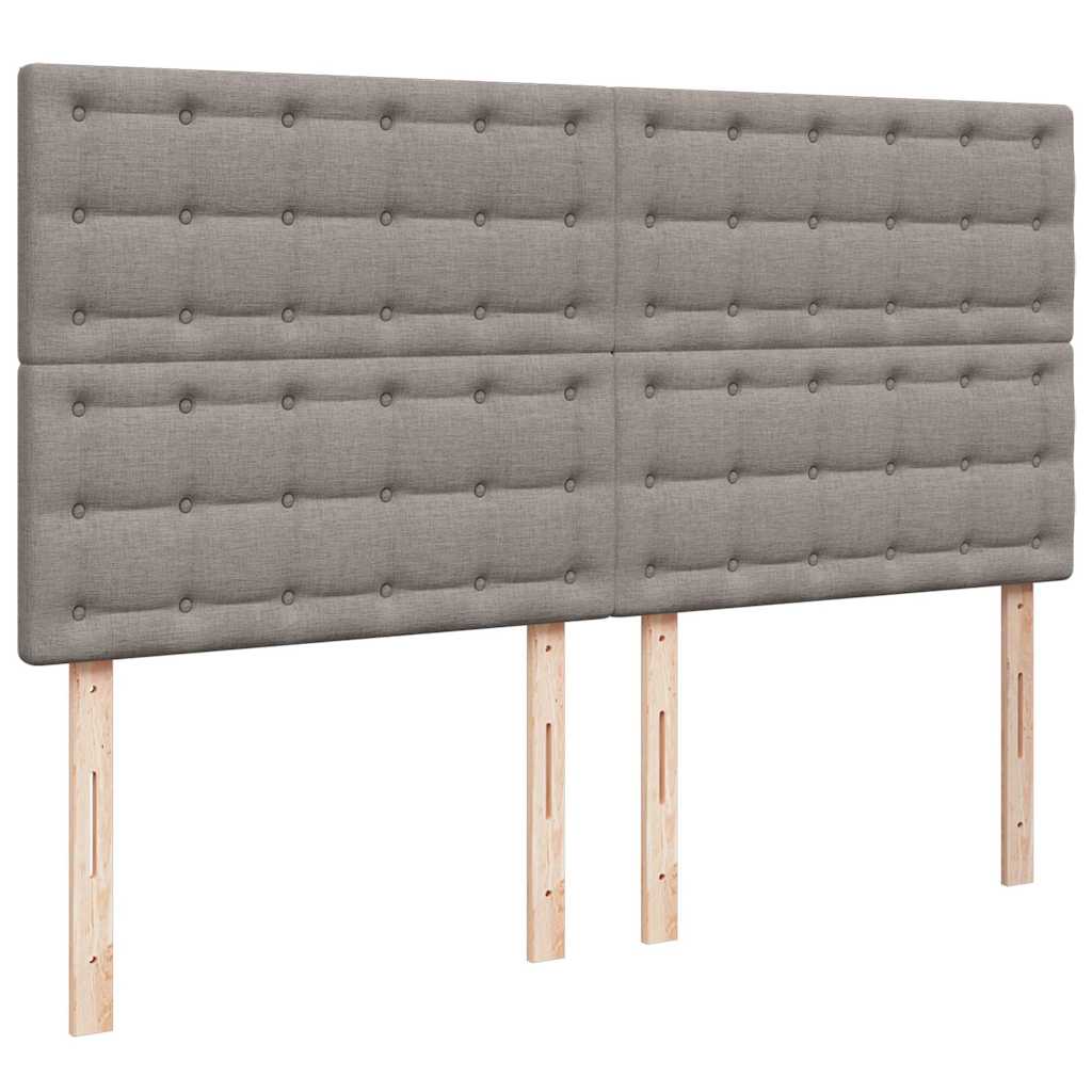 Ottoman Bed with Mattresses Taupe 200x200 cm Fabric