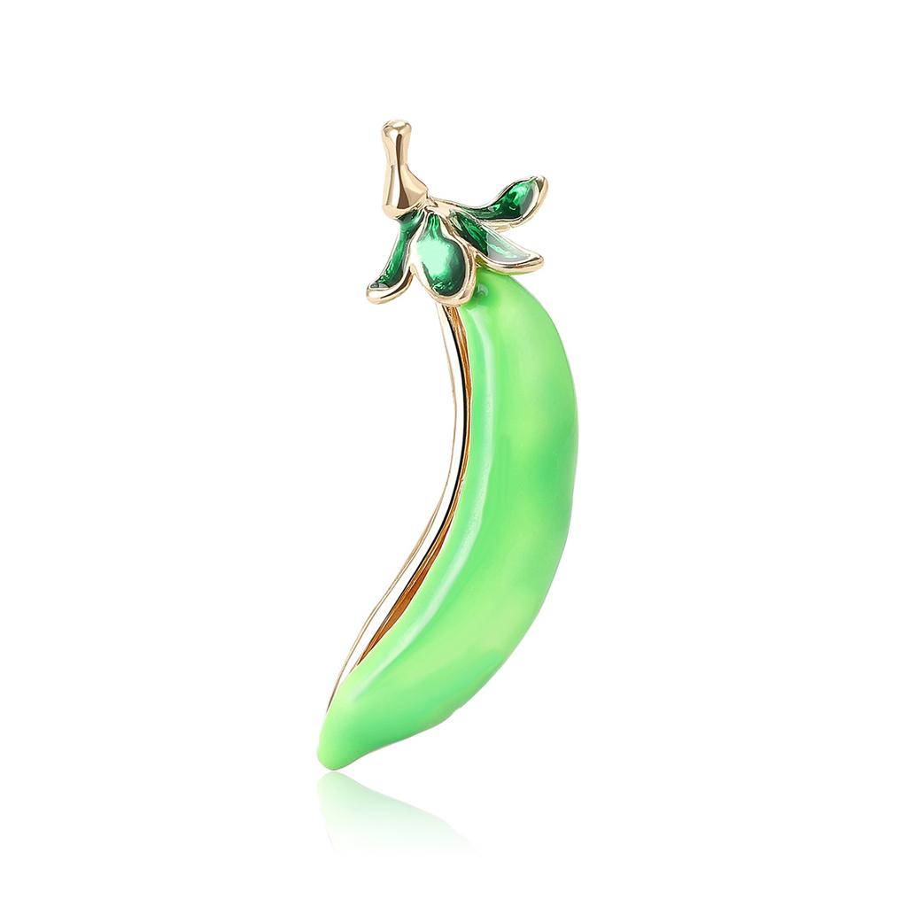 Fashion Creative Alloy Enamel Pea Pod Brooch Niche Design Women'S Clothing Brooch Ornament Pin
