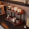 Cup Storage Rack Double Layer Design Strong Load-bearing Smooth Edge Burr Free Wooden Desktop Storage Holder