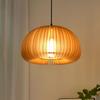 Japanese Style Vintage Pumpkin Pendant Lights Bedroom Bedside Hanging Wood Lamp Modern Dining Room Home Decor Lighting Fixtures
