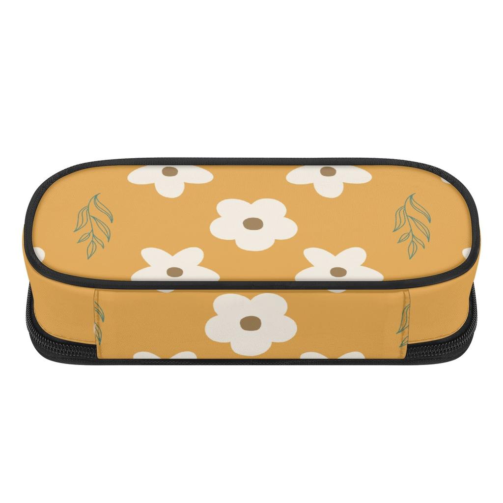 Pen Case Structured Wear Resistant Polyester Smooth Zipper with Main Compartment Mesh Pocket and Pen Slots for Teens and Students