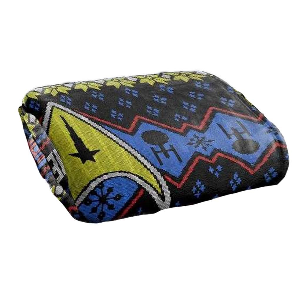 Star Trek Trek the Halls Ugly Silky Christmas Sweater Supersoft Blanket
