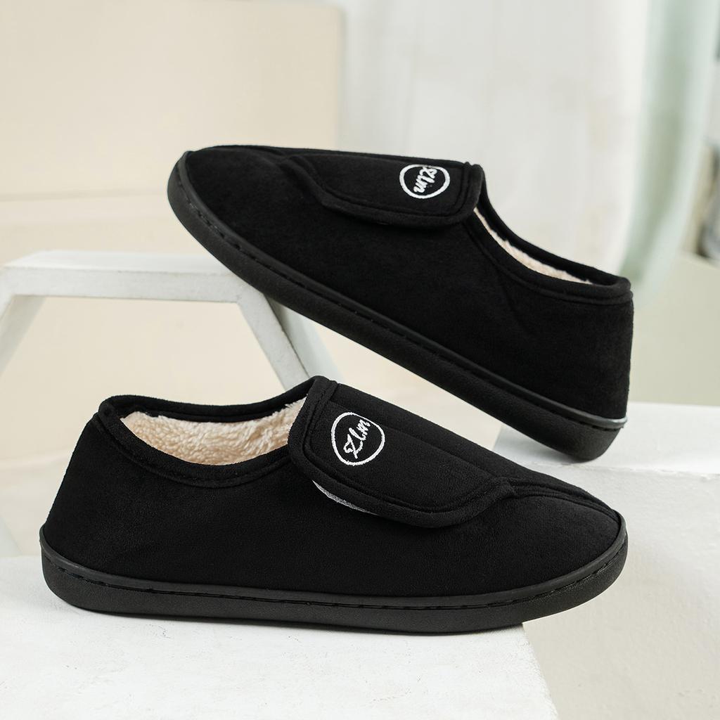 Fashion Shevalues Winter Fuzzy Women's Slippers Non-slip Indoor Cotton Shoes Cozy Velcro Home Slides Warm Flat Bottom Women's Slippers