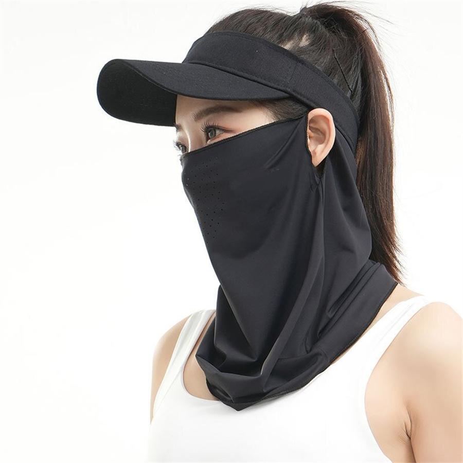 Ice Silk Sun Protection Face Neck Cover, UPF50+ UV Protection, Breathable Ear-Hanging Face Mask for Cycling, Golf, Driving, Outdoor Activities