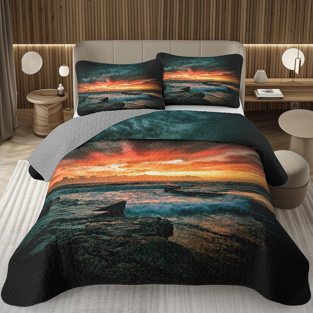 Покрывало Дерево Пейзаж Природы Покрывала для Мальчиков Девочек Реверсивный Серый Комплект Покрывала Современное Абстрактное Искусство Стеганое Постельное Белье Квин