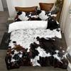 3-Piece Luxurious Fur Pattern Duvet Cover Set - Soft, Comfortable, Rustic Cowhide Style Bedding with Stitching Print - Perfect