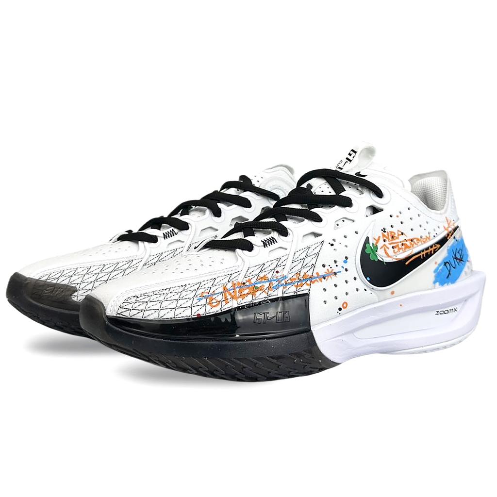Nike ГТ. Кроссовки для баскетбола унисекс с 3 амортизирующими слоями, устойчивые к истиранию, низкие, белые с синим, DV2918-102(Команда40-)