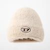 Korean Version Autumn and Winter Warm Hat, Children's Letter Label Knitted Wool Hat