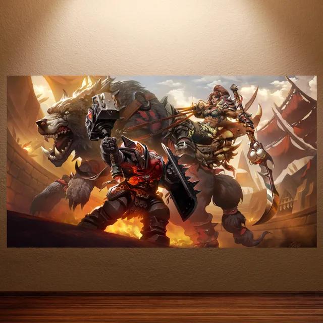 World of Warcraft Ретро Холст Постер Классическая Игра Настенное Искусство для Декора Игровой Комнаты Наклейка на Стену Живопись