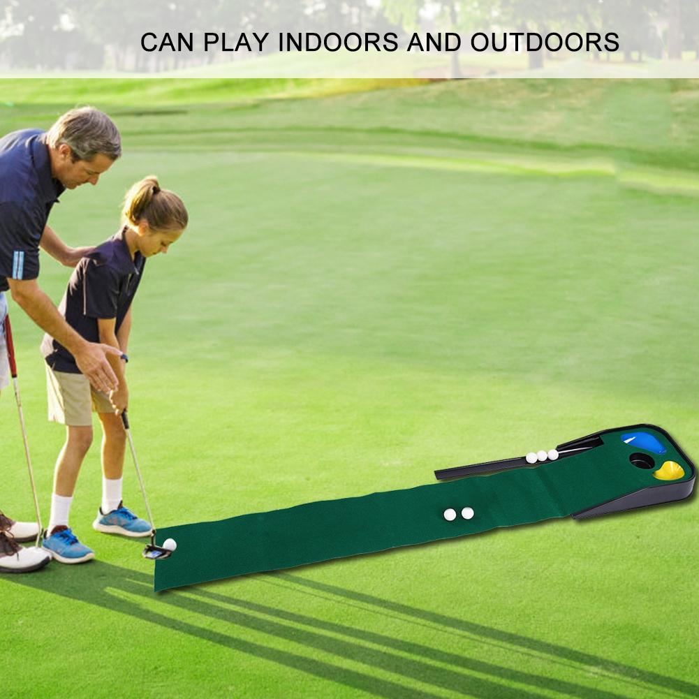 Children Portable Oudtoor Indoor 3 Golf Holes Golfing Practice Green Putting Mat Club Balls Kit