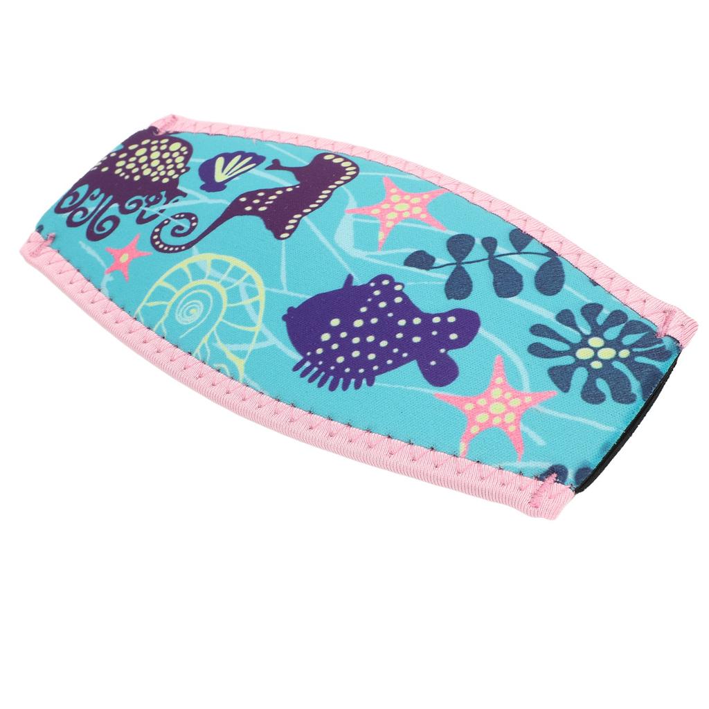 Diving Goggles Hair Protector Pink Border Green Background Neoprene Rubber 2 Layers Waterproof Dive