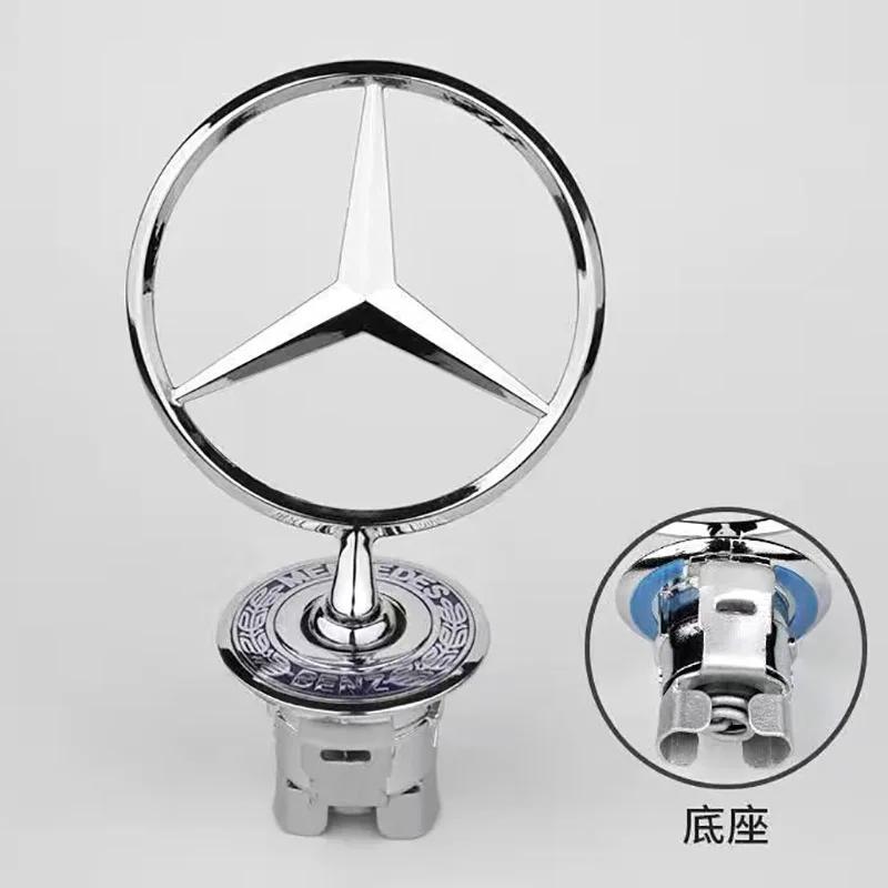 JCG1 Car Engine Hood Emblem Front Bonnet Chrome Mark Accessorie For Mercedes Benz C E S Class W204 W205 W212 W213 W211 W220 W222 W223