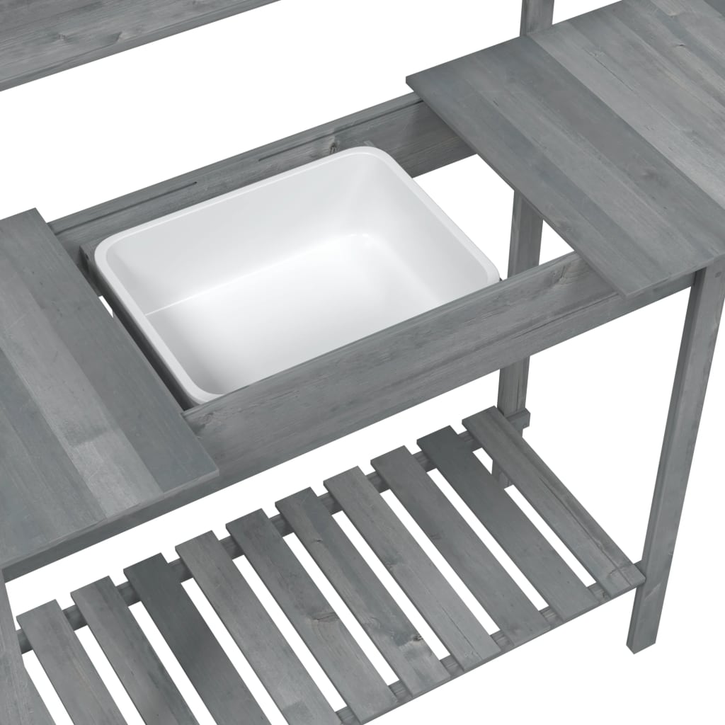 Plant Table with Sink 147.5 x 44 x 139.5 cm Solid Spruce Wood