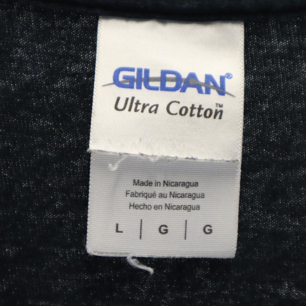 Gildan Детская футболка Bottom Band Футболка с коротким рукавом L черный Мужская Б/у