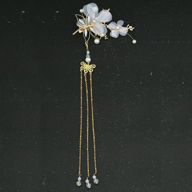 1pc/2pcs Elegant Classical Style Dragonfly Traditional HANFU Chinese Tassel Hairpin Headwear Hair Cl
