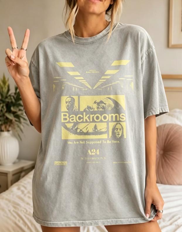 new Back Room Horror Movie Pattern ShortSleeved Summer TShirt Suitable for Both Unisex and Women AllSeason Style