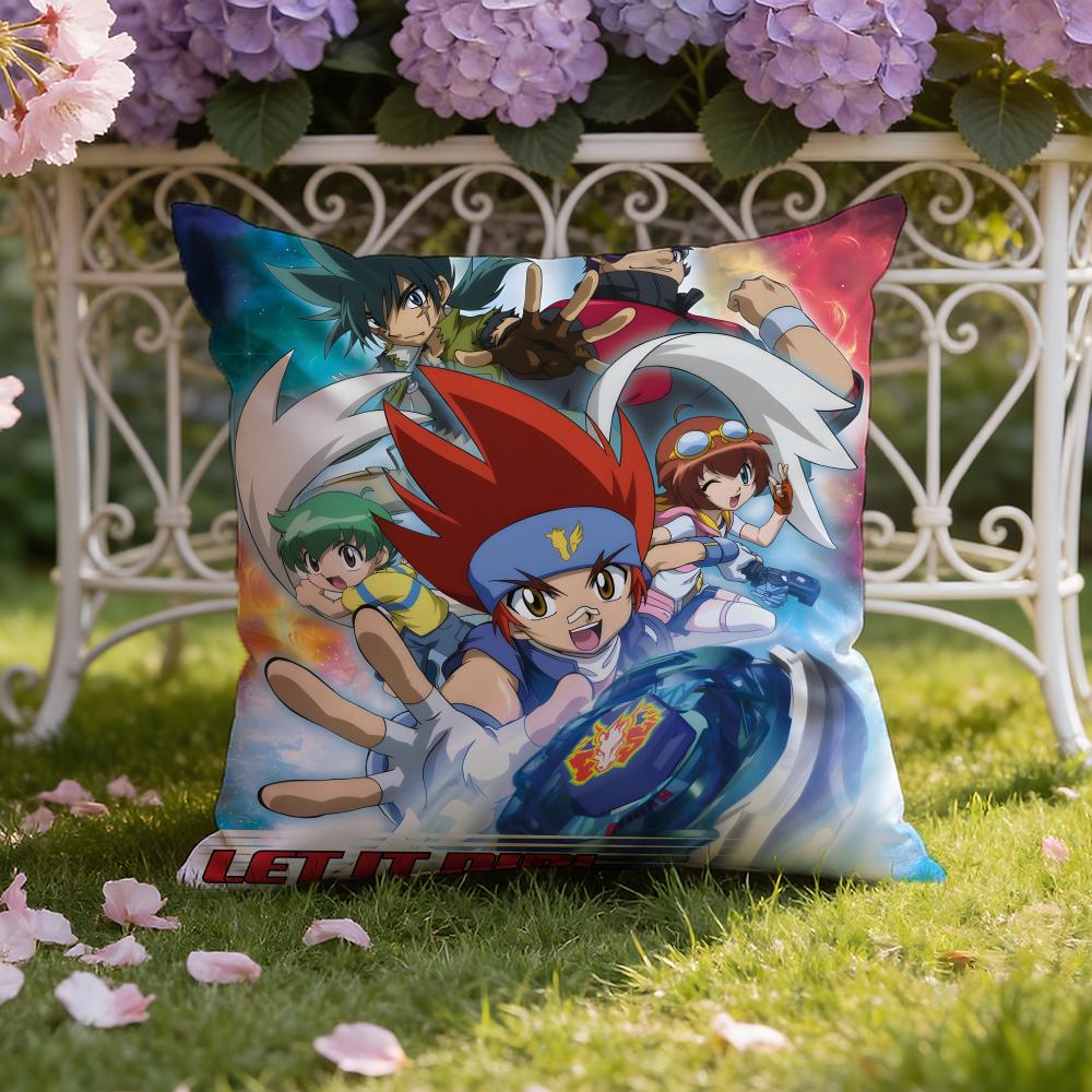 Anime B-Beyblade Cartoon Cushion Cover Home & Car Dual-Scene Pillow Cover: Reversible for Premium Comfort