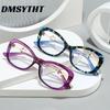 Metal Hollow-out Frame Anti Blue Light Cat Eye Eyeglasses Men Women Fashion Splicing Color Large Frame Street Photography Glasses