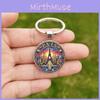 Paris Sunset Scene Keychain With Glass Pendant For Gift And Decoration