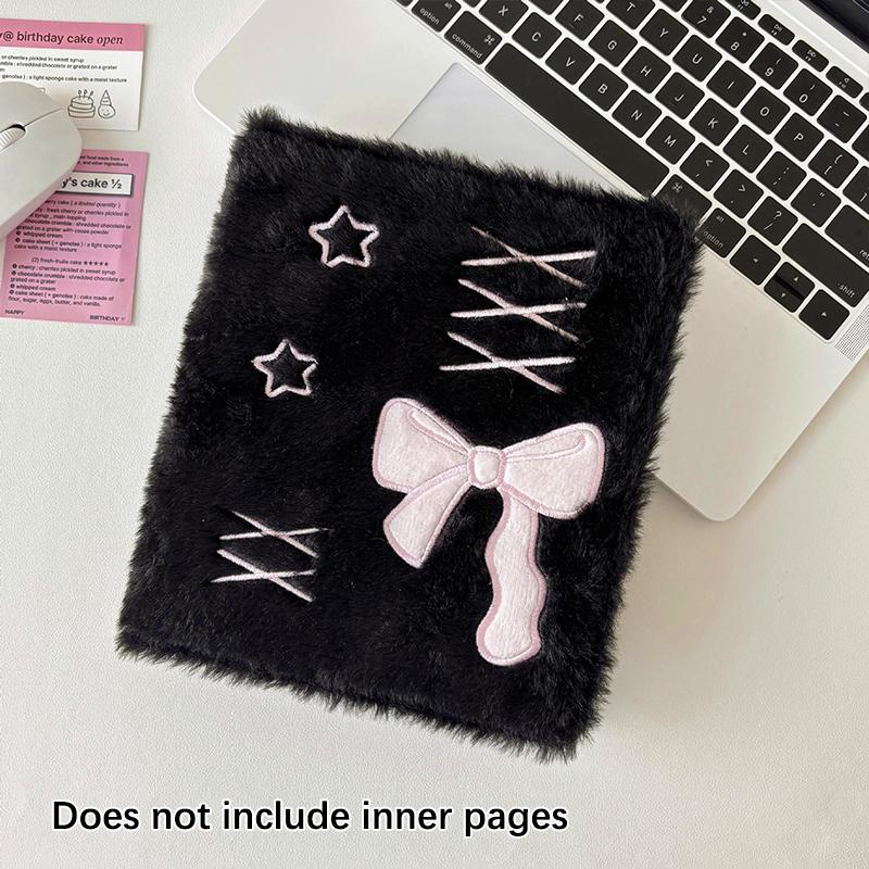 A6 Binder Photo Album Cute Ballet Style Bowknot Plush Photocard Holder Kpop Idol Collect Book Album Notebook Stationery
