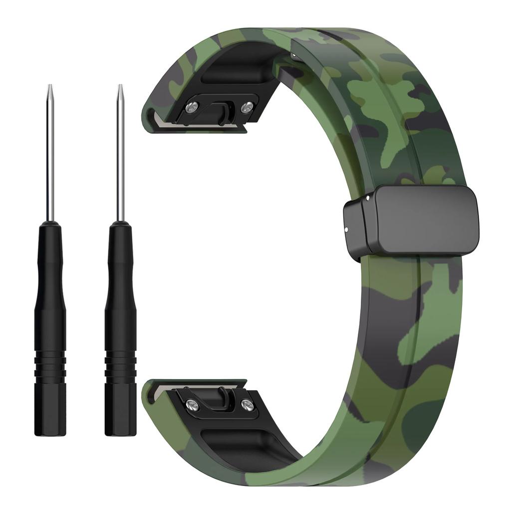 Классический 1 шт. 20 мм 22 мм 26 мм камуфляжный силиконовый быстросъемный спортивный ремешок для часов Garmin Fenix 5/ 6/ 7 серии, аксессуары для умных часов