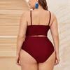 Женские купальники-бикини большого размера с высокой талией, Женская пляжная одежда