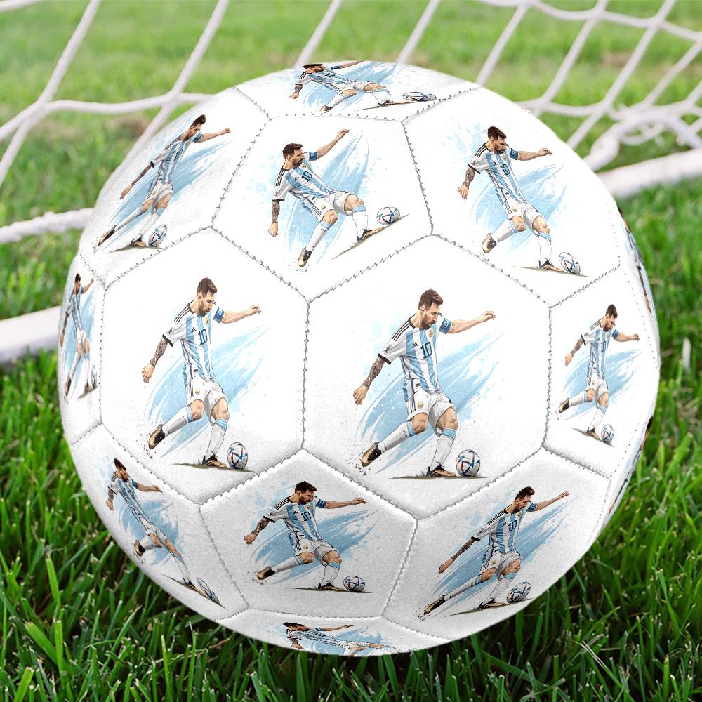 1pc Messi Soccer Ball Size 5 Football Machine Sewn Outdoor Training and Matches Perfect Commemorative Gift for Soccer Lovers