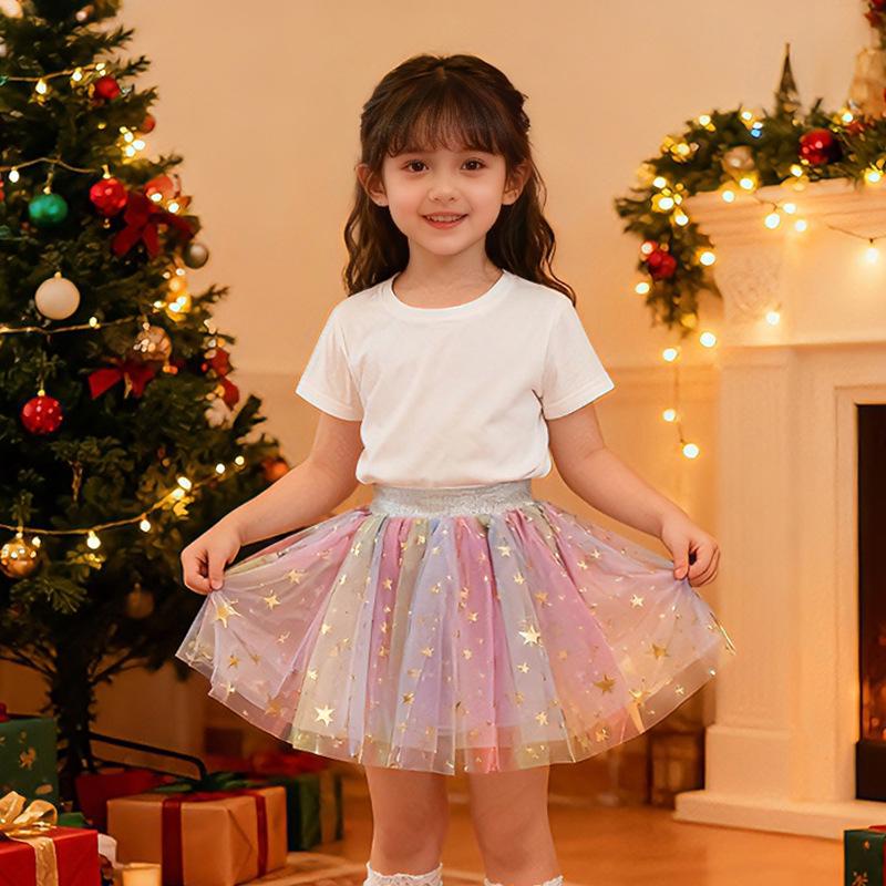 Пушистая юбка-принцесса для девочек со звездным принтом - Для всех сезонов