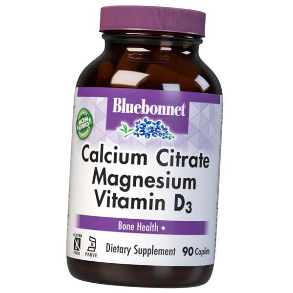 Кальций Магний Витамин Д3, Calcium Citrate Magnesium Vitamin D3, Bluebonnet Nutrition  180каплет (36393064)