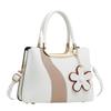 Elegant Pu Material Color Block Handbag Versatile Crossbody Bag For Everyday Use