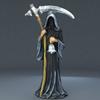 Resin Halloween Holy Death Statue Standing Religious Decorative Figurine Grim Reaper Holding Scythe Statue Altar Halloween Decor