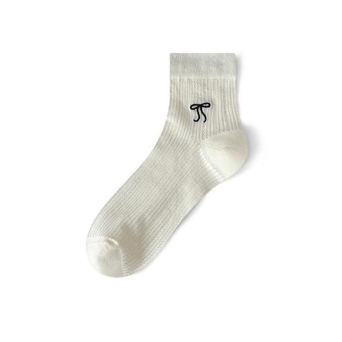 Женские короткие носки, тонкие дышащие хлопковые носки с бантом, милые носки в японском стиле