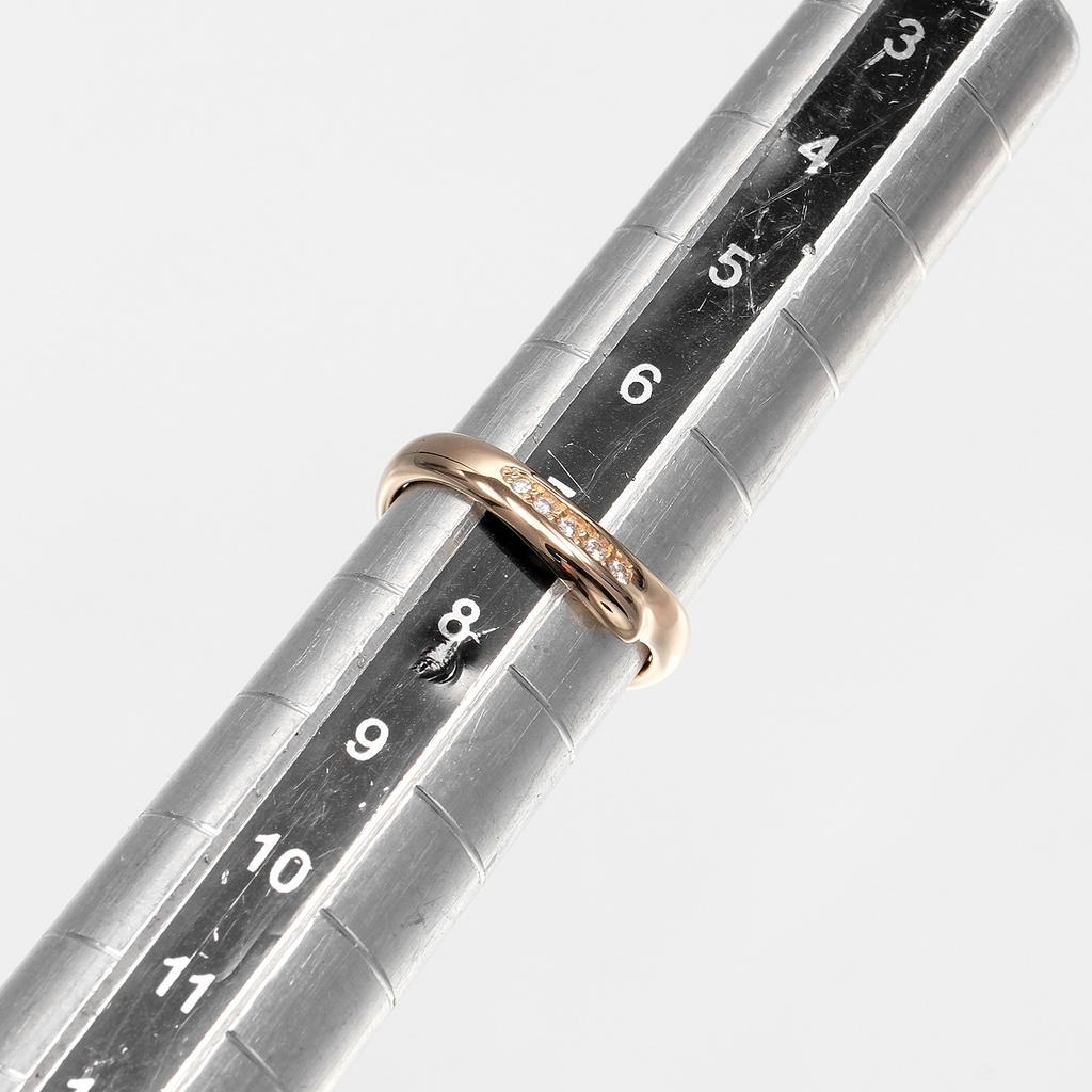 TIFFANY&Co. open heart band Ring K18 Pink Gold/diamond #4.1(US Size) 2.83g Women Used