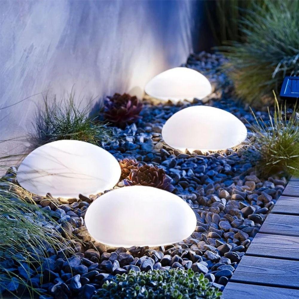 Cobblestone Shaped Solar Stone Lamp Energy Saving Outdoor Pebble Lamp LED Solar Light Lawn