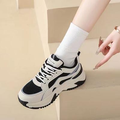 Обувь для папы, женская, весенняя, новая, толстая подошва, универсальная, для путешествий, повседневная, дышащая, сетчатая, с увеличенной поверхностью, для бега, для женщин