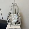 Autumn and Winter Popular Underarm Bag Niche Design Large Sequined Tote Bag Versatile Single Shoulder Oblique Span Bag