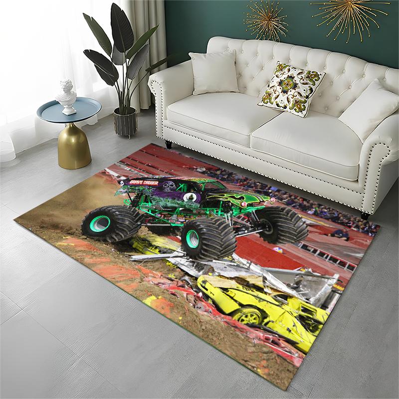 Мультяшный Монстр-Трак Monster Jam Нескользящий Ковер для Гостиной, Спальни, Игровой Комнаты, Коврик на Пол, Декор для Дома, Ковер в Детскую