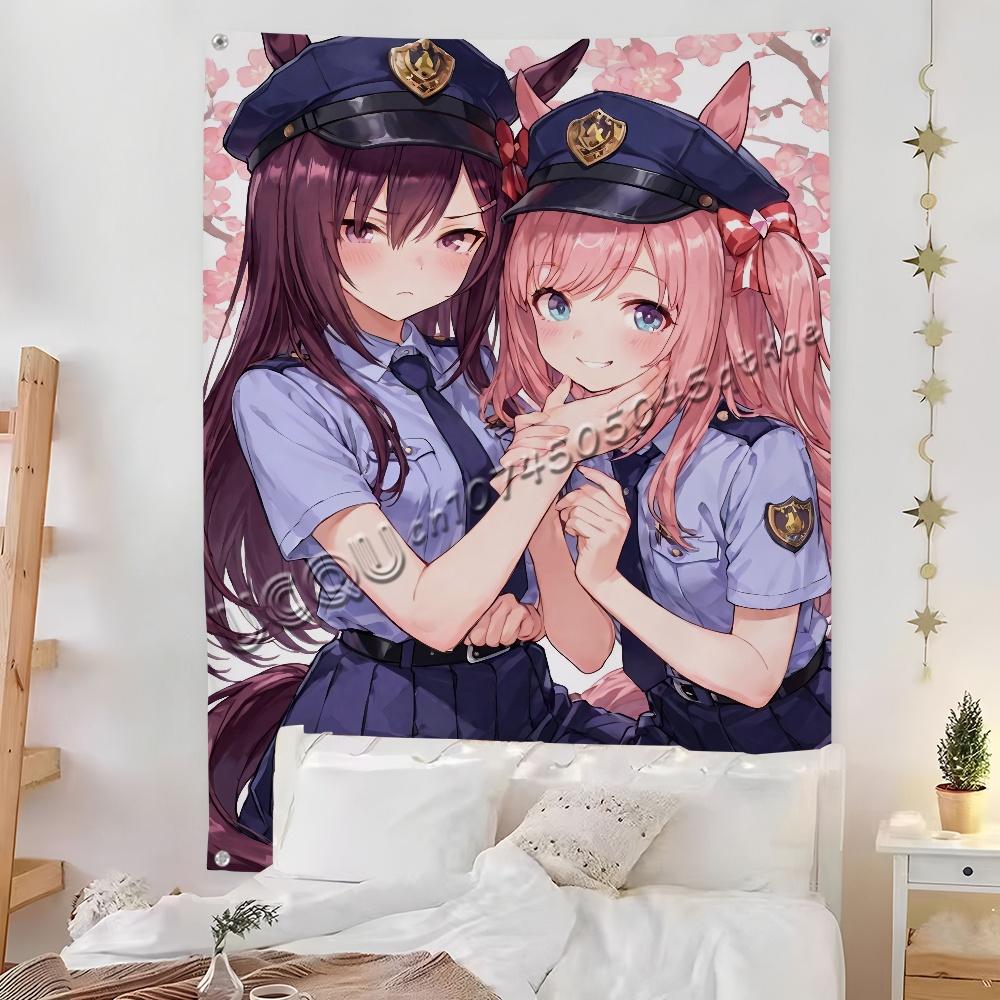 Uma M-Musume Special Cinderella Flag Room Bedroom Home&Outdoor Wall Hanging Printed Background Decoration Art Banner Bedroom