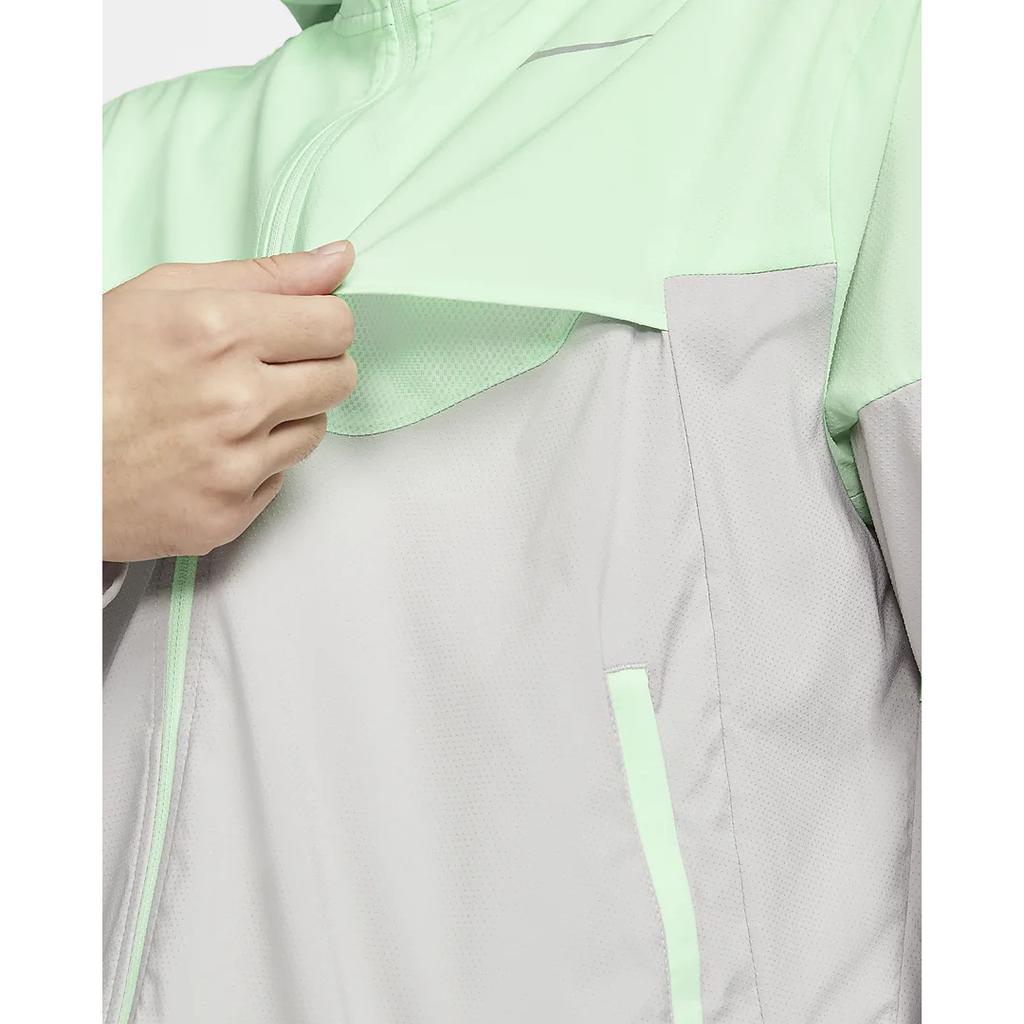 New Nike Windrunner Repel Waterproof Running Jacket Green Grey FB7541-376