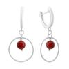 Серебряные серьги с кораллом (2147060)