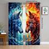 2 шт. - Полиэстеровые шторы с головами ледяного и огненного волка, шторы с кулиской 42 * 84, для спальни, гостиной, украшения домашней комнаты