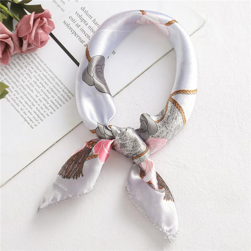 50 * 50cm Spring And Autumn Silk Scarves Versatile Decoration Professional Small Square Scarves Neck Protection Binding Bag