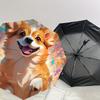 1pc Happy Corgi Celebration Umbrella with Plastic Handle,Suitable for All Seasons Home Travel Outdoor UmbrellaDD280