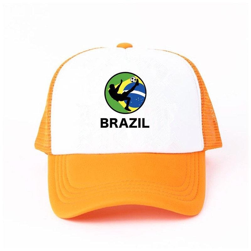 Men Women Football Brazil Team Snapback Cap 2018 Brazil Fan Soccer Sports Cap Yellow Green Brazil National Parrot Flag Hat YY456