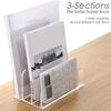 Mail Organizer Letter Holder 3 Compartments High Strength Clear Vertical File Sorter Desk Organizer Office Supplies