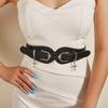 Ветряная Леди Двойная Пряжка Широкий Пояс Ретро Панк Стиль Поясная Пломба Украшение Талии