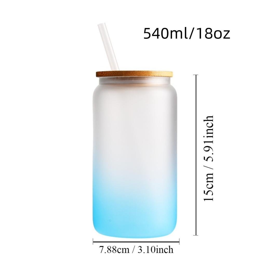 3D Printing Glass Straw Cup Thermal Sublimation Gradient Frosted Coke Mason Cup