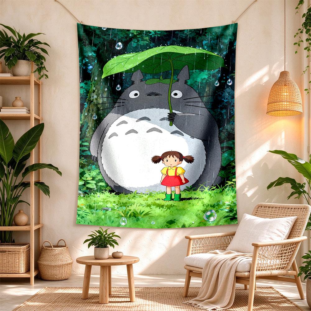 Neighbor Totoro Vintage Tapestry Nordic Minimal Designed for Bedroom Living Room Balcony All Season Gallery Wall Gift for Friends & Family